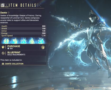 Warframe Items PC Market Gifts Warframe Warframe Dante
