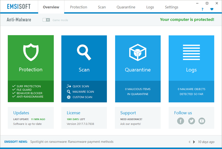 Emsisoft Anti-Malware (1 Year / 1 PC)
