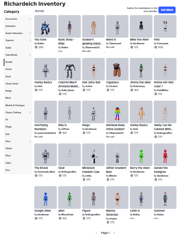 Roblox Accounts > Others > RBL2333 15+ Rare Limiteds, 20+ Avatar ...
