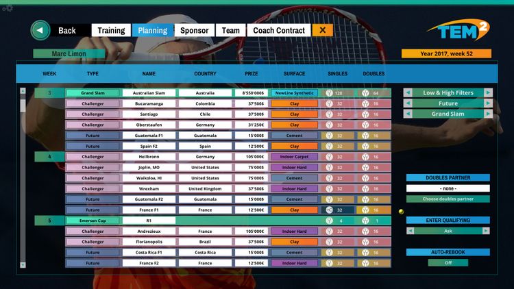 Tennis Elbow Manager 2 Steam CD Key