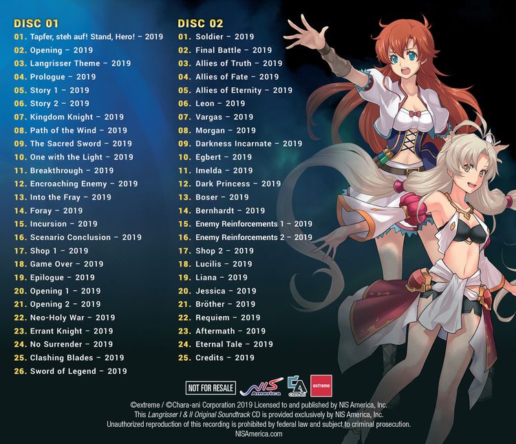 Langrisser I & II - Original 2-Disc Soundtrack DLC Steam CD Key