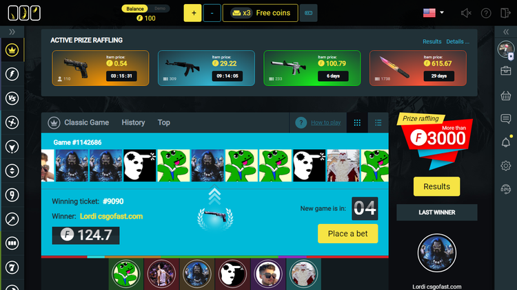 CSGOFAST 100 Fast Coins Gift Card