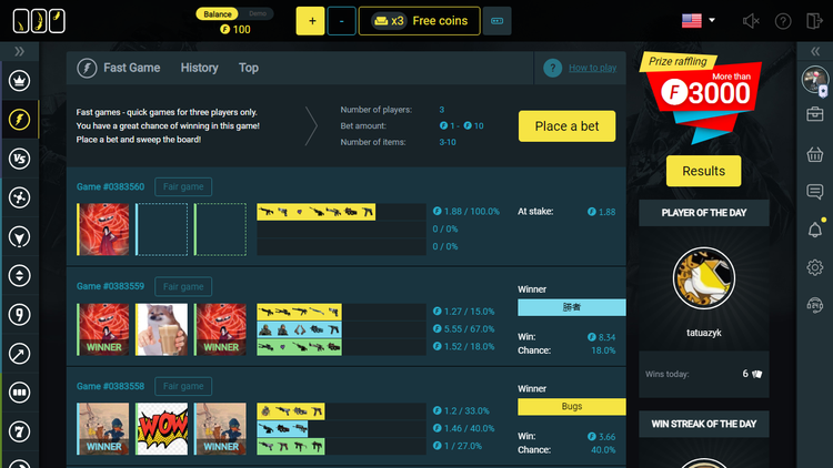 CSGOFAST 100 Fast Coins Gift Card