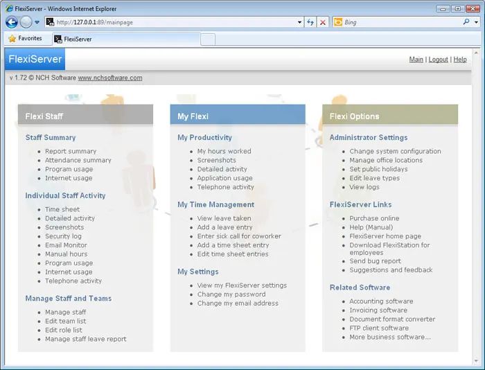 NCH: FlexiServer Productivity & Attendance Key