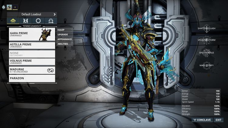 Warframe Gara Prime Access: Spectrorage Pack DLC Manual Delivery
